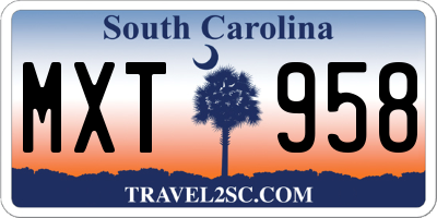 SC license plate MXT958