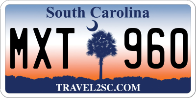 SC license plate MXT960