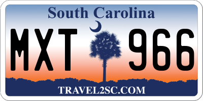 SC license plate MXT966