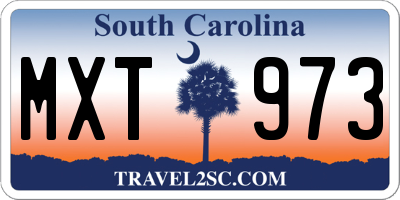 SC license plate MXT973
