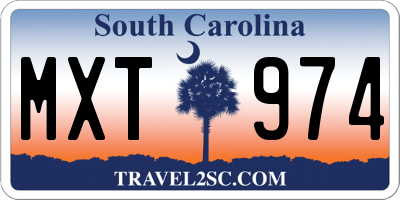 SC license plate MXT974