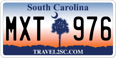 SC license plate MXT976
