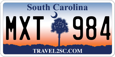 SC license plate MXT984