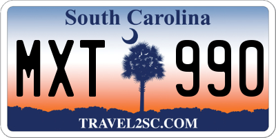 SC license plate MXT990