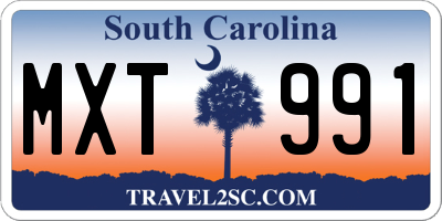 SC license plate MXT991