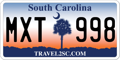 SC license plate MXT998