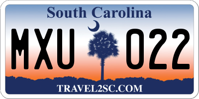 SC license plate MXU022