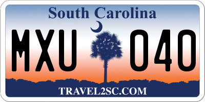 SC license plate MXU040