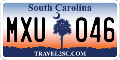 SC license plate MXU046