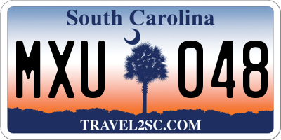 SC license plate MXU048