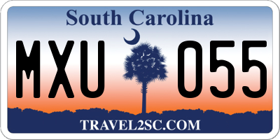 SC license plate MXU055