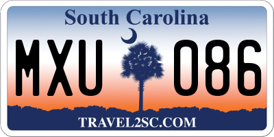 SC license plate MXU086