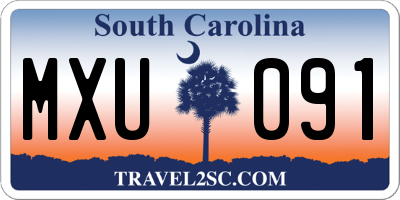 SC license plate MXU091