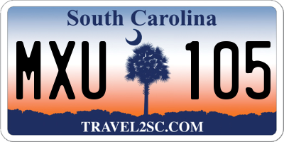 SC license plate MXU105