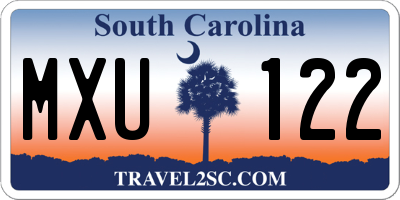 SC license plate MXU122