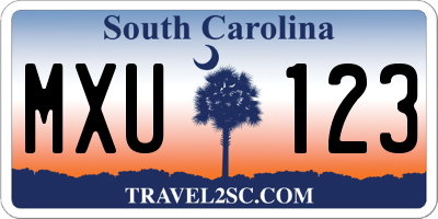 SC license plate MXU123