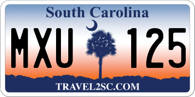 SC license plate MXU125