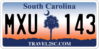 SC license plate MXU143