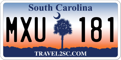 SC license plate MXU181