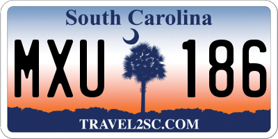 SC license plate MXU186