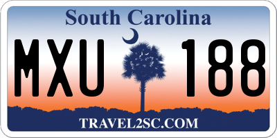 SC license plate MXU188