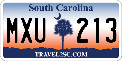 SC license plate MXU213