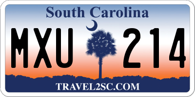 SC license plate MXU214