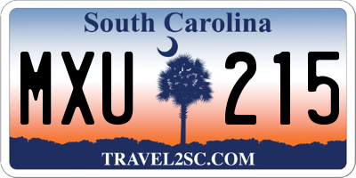 SC license plate MXU215