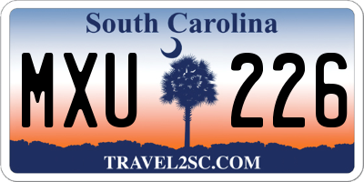 SC license plate MXU226