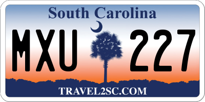 SC license plate MXU227