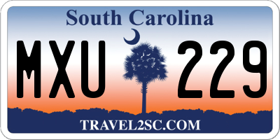 SC license plate MXU229