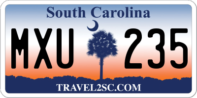 SC license plate MXU235