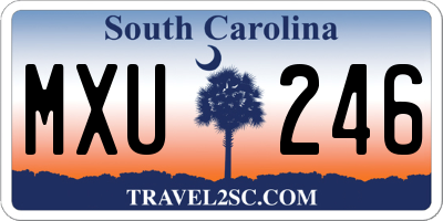SC license plate MXU246