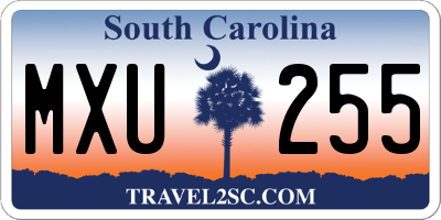 SC license plate MXU255