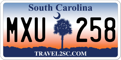 SC license plate MXU258