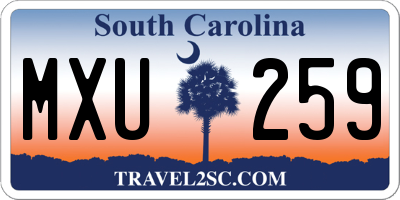 SC license plate MXU259