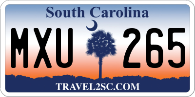 SC license plate MXU265