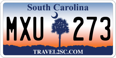 SC license plate MXU273
