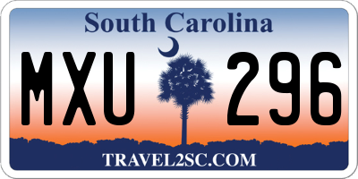 SC license plate MXU296