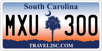 SC license plate MXU300