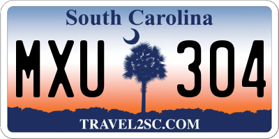 SC license plate MXU304