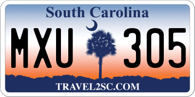 SC license plate MXU305