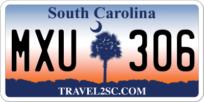 SC license plate MXU306