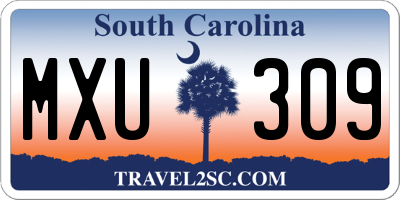 SC license plate MXU309
