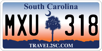 SC license plate MXU318