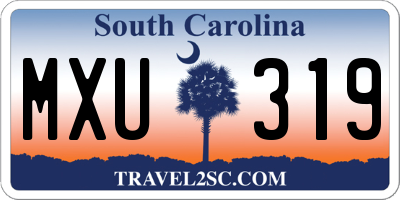 SC license plate MXU319
