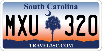 SC license plate MXU320