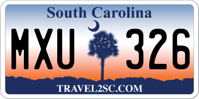 SC license plate MXU326