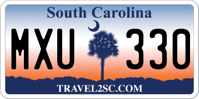 SC license plate MXU330