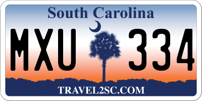 SC license plate MXU334